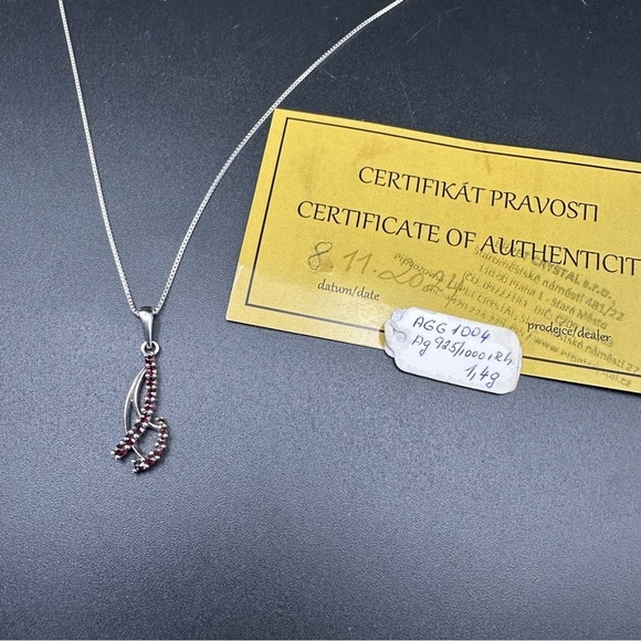 Genuine Garnet Pendant Necklace – Sterling Silver 925 Jewelry, NWT - Picture 10 of 10